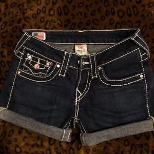 True religion denim shorts